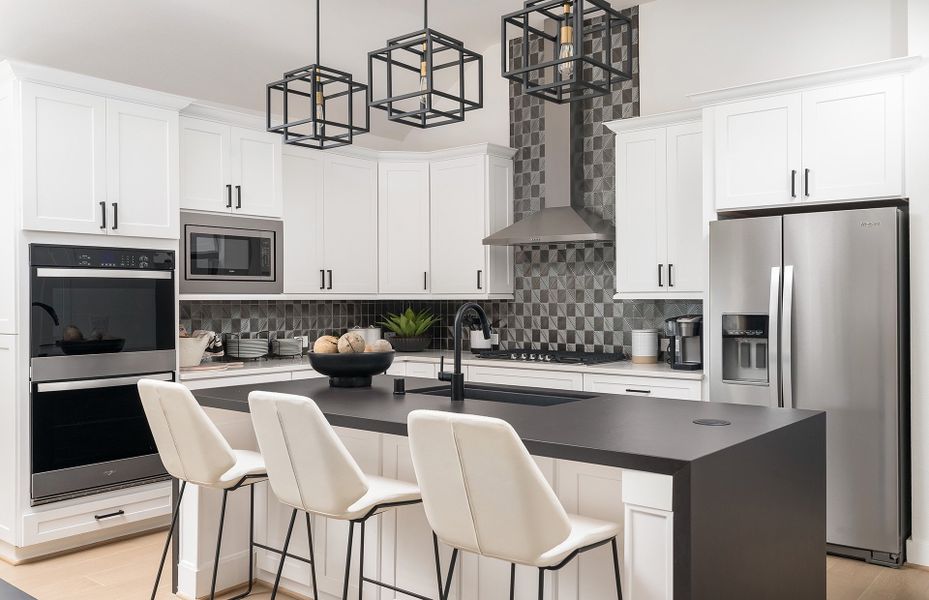 Kitchen Island with Waterfall Countertops