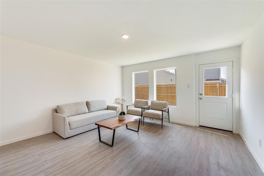 Living room featuring light hardwood / wood-style floors