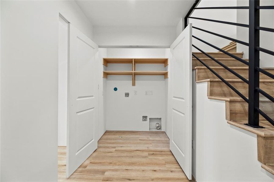 Convenience with the utility closet situated on the second floor.