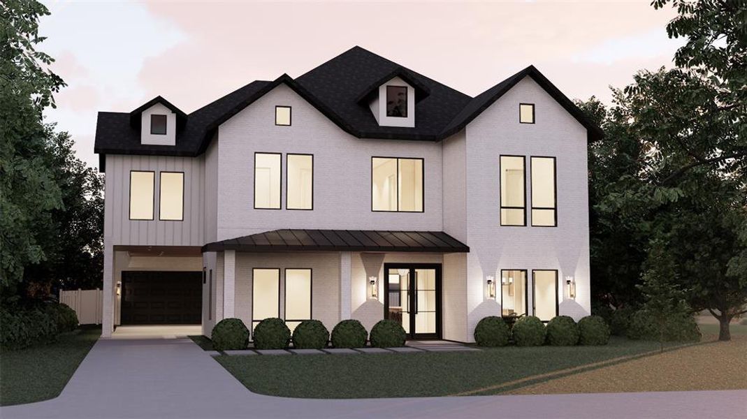 Front rendering of home.