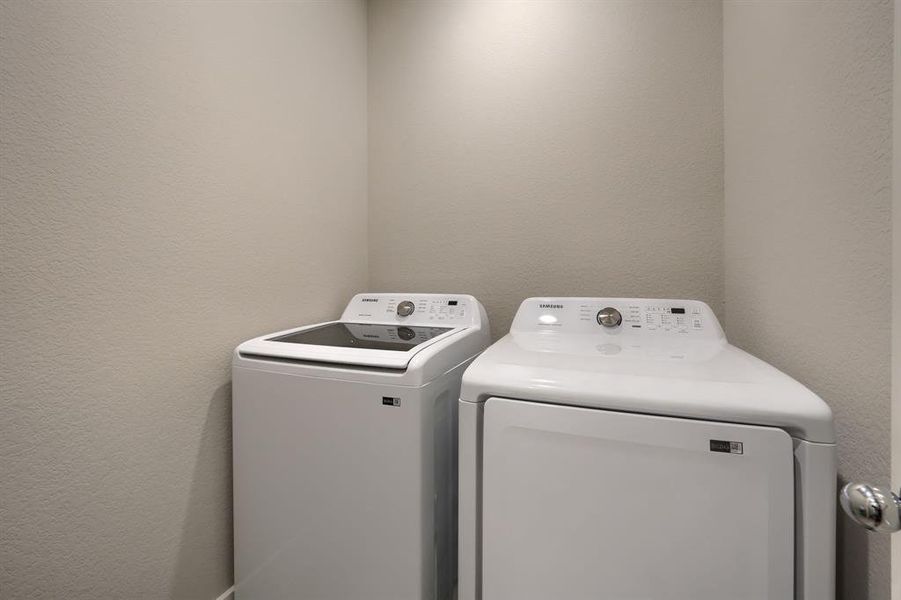 Washroom with separate washer and dryer