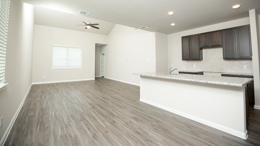 Dining Area to Kitchen and Family Room