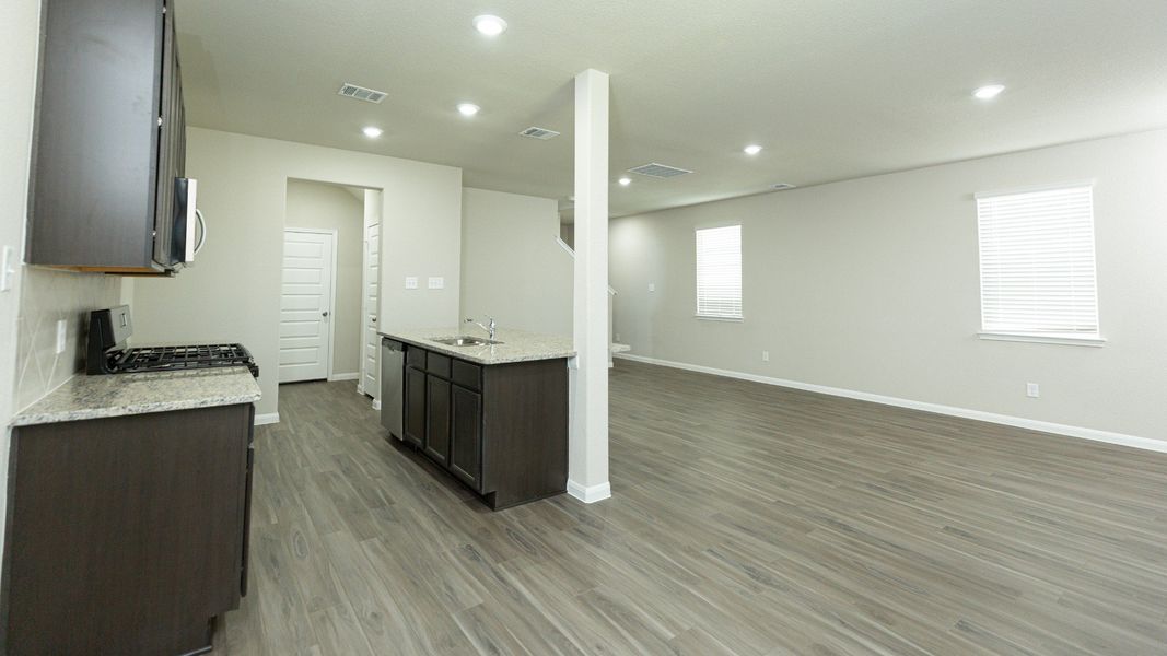 Dining Area to Kitchen and Family Room