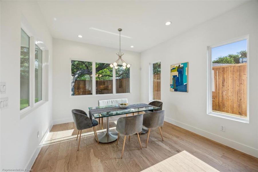 Casual dining room open to the kitchen