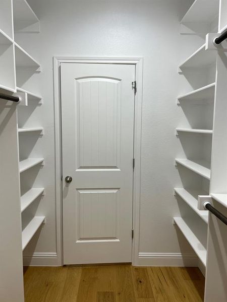 Walk in closet featuring light hardwood / wood-style floors