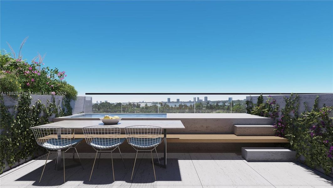 A private Rooftop Deck option is available for select residences