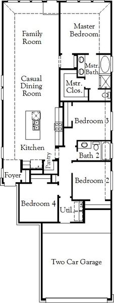 Includes Separate Shower and Tub, Brick 3 Sides First Floor