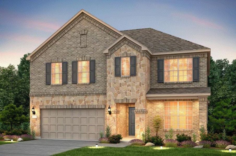 Pulte Homes, Caldwell elevation B, rendering