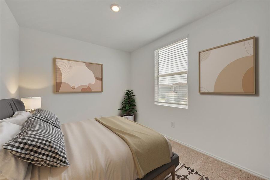 Bedroom featuring carpet