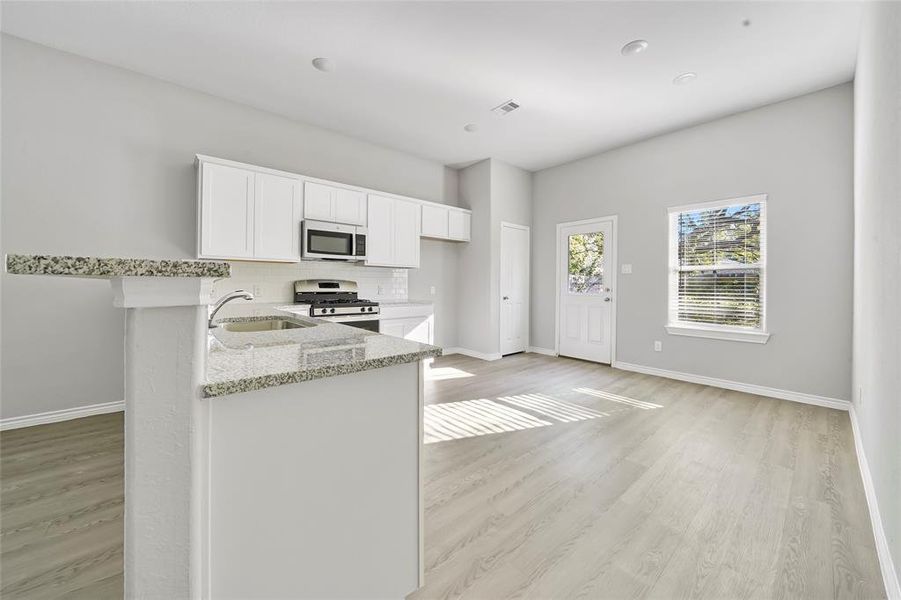 Kitchen with stainless appliances