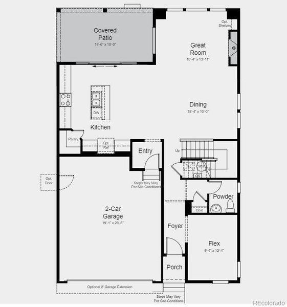 Structural options include: gourmet kitchen, 14 seer A/C unit, x' x 12' sliding glass center meet door, covered outdoor living, and traditional fireplace.