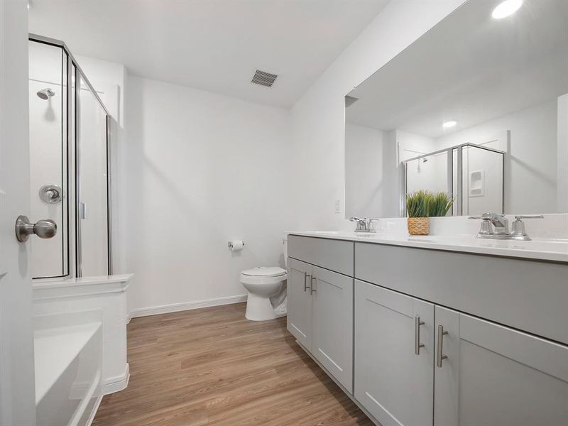 Primary Bathroom with dual vanity!