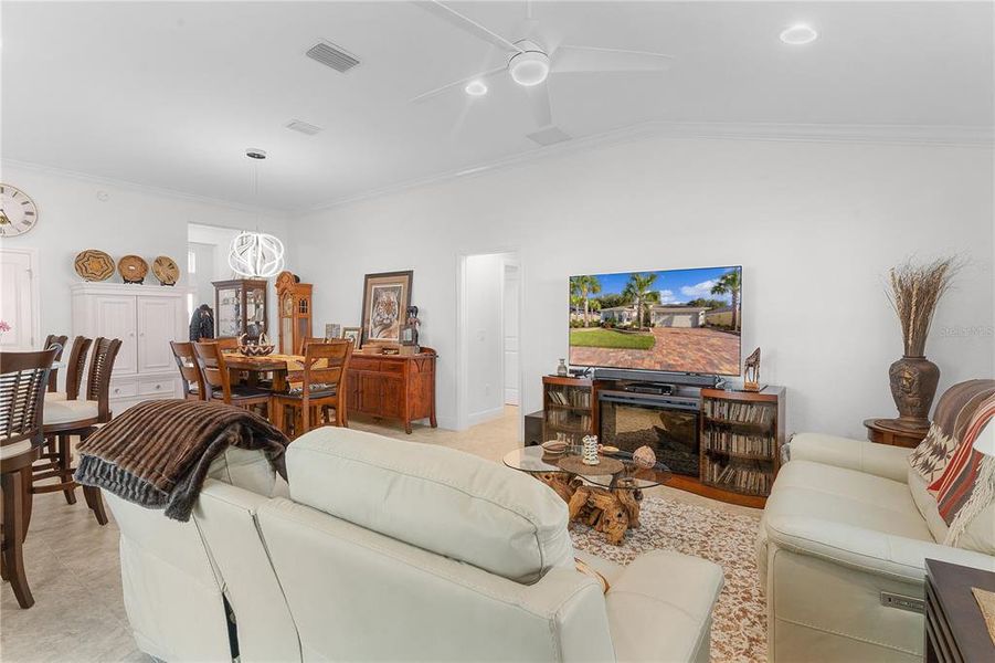 Living Room and Dining Room.