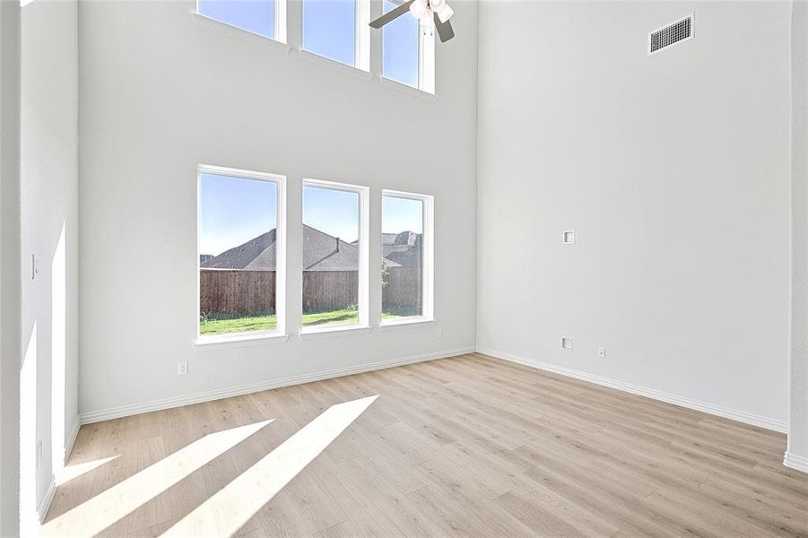 Bathroom featuring vanity and plus walk in shower