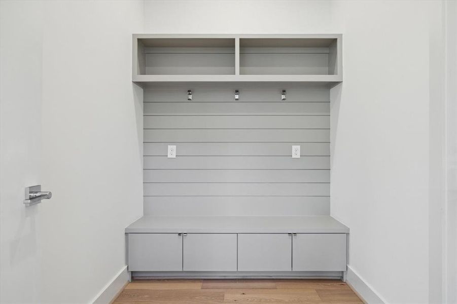 Mud room off garage door.