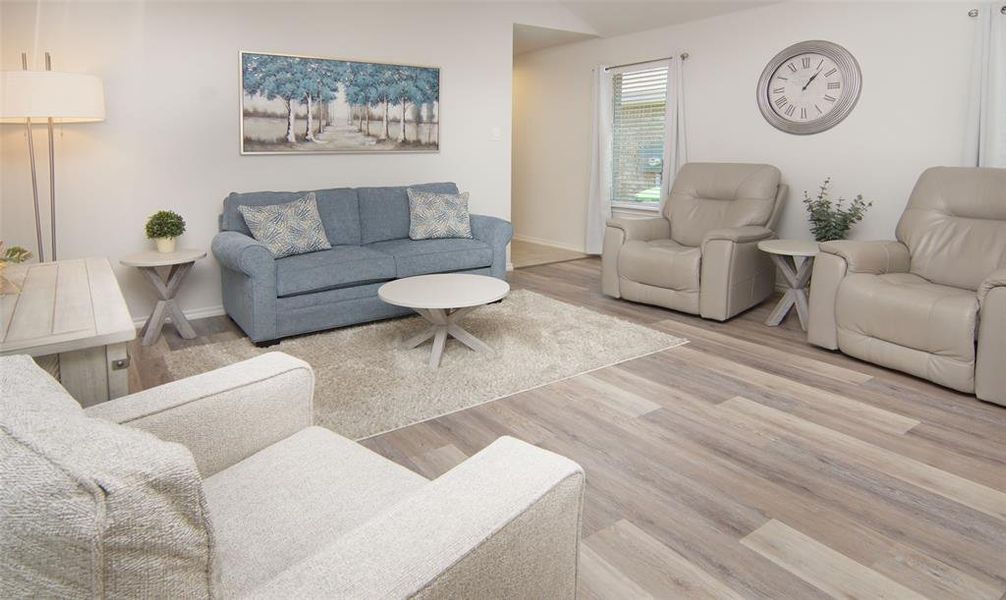 Living room featuring hardwood / wood-style floors