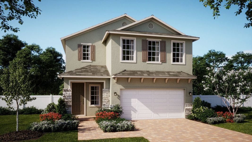 Elevation 3 with Optional Stone | Sanibel | Eagletail Landings | New Homes In Leesburg, FL | Landsea Homes