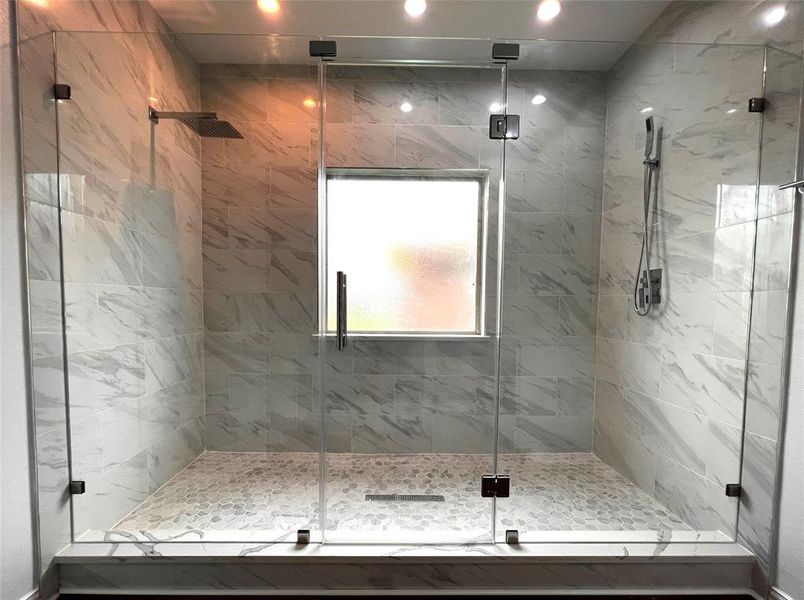Master Bathroom featuring walk in double shower