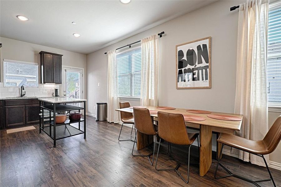 Dining area and kitchen flow together