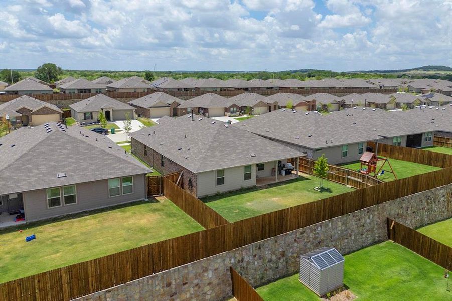 Birds eye view of property