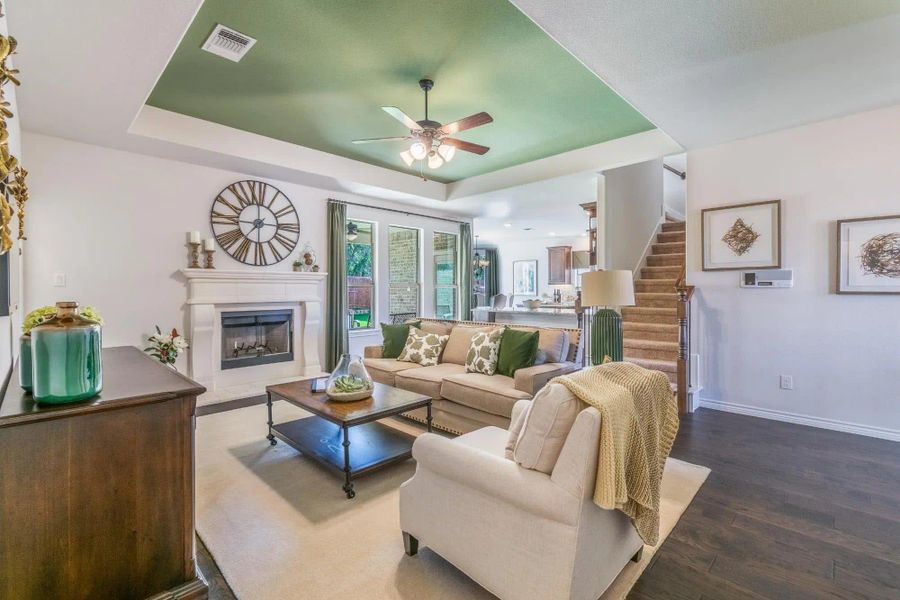 Family Room | Concept 2379 at Abe's Landing in Granbury, TX by Landsea Homes