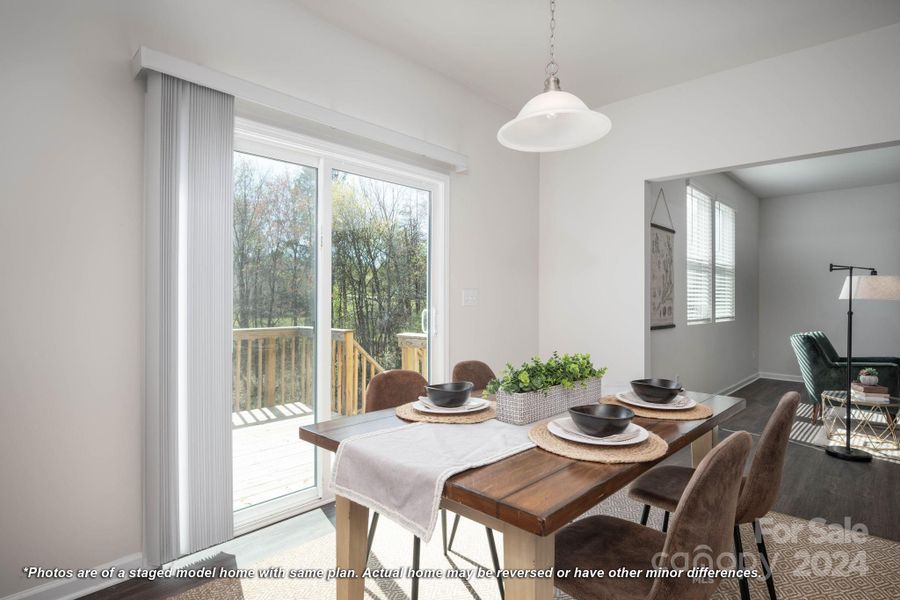 Dining area with access to back deck