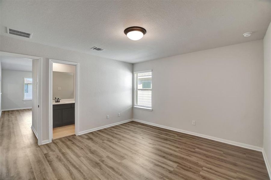 This bedroom upstairs has a private bathroom