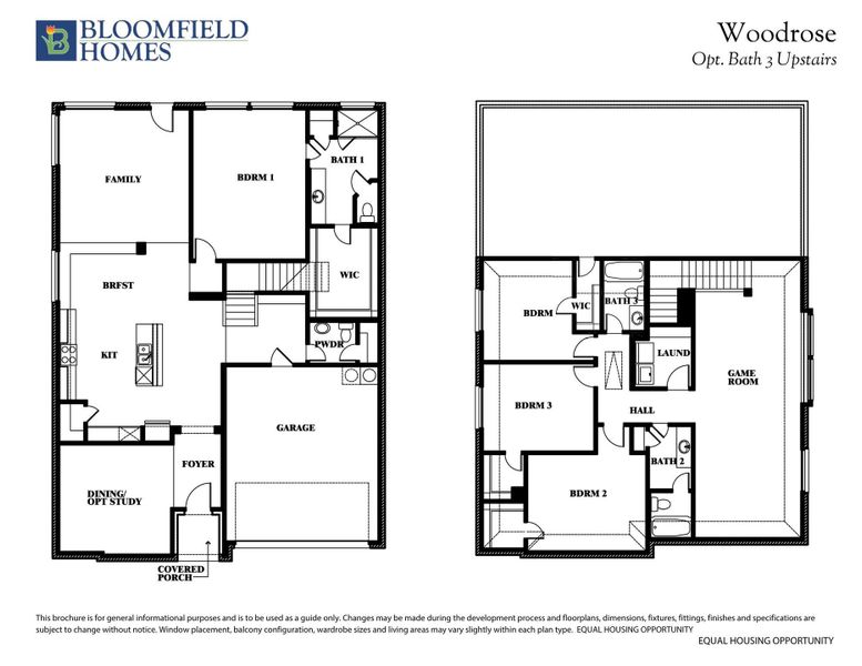 Woodrose Floor Plan with Upstairs Bath 3