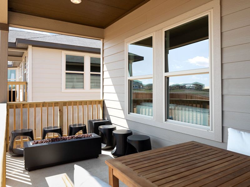 Sip your morning coffee on the covered outdoor patio.