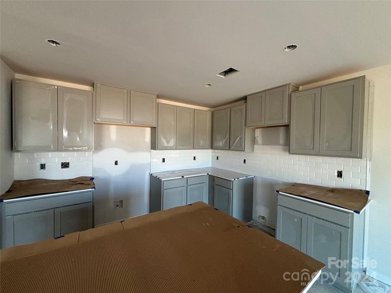 Kitchen with Gray Cabinets