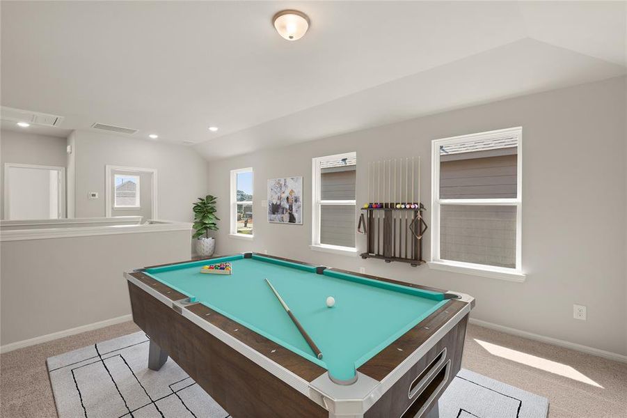 As you make your way upstairs this exceptional game room is a standout feature in this remarkable property, offering a space that combines luxury and fun for all ages.