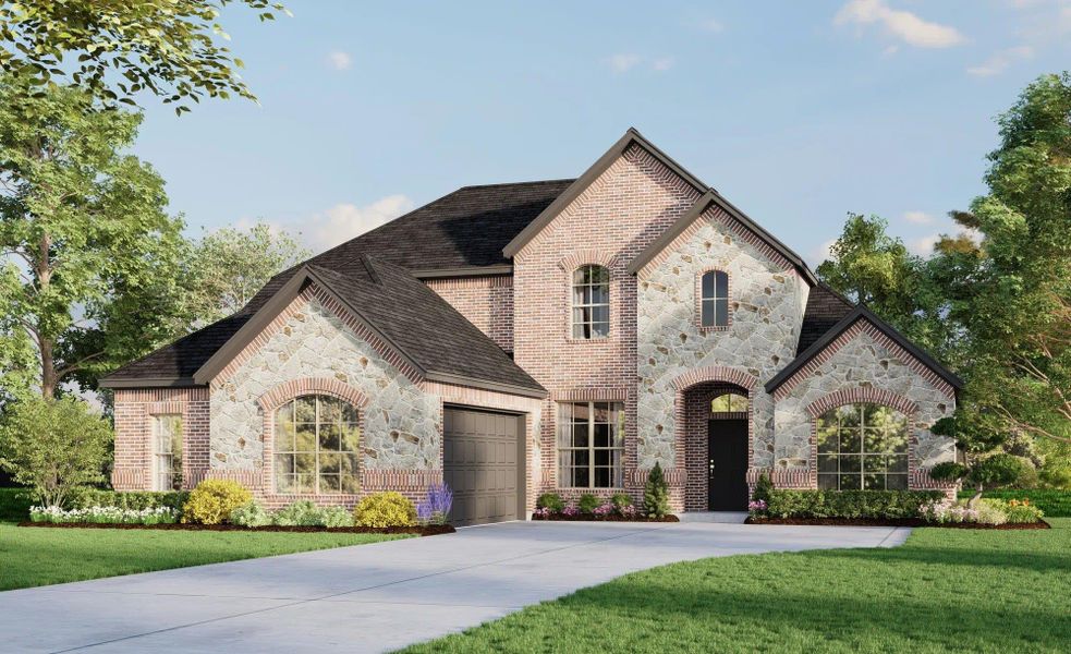 Elevation A with Stone | Concept 2972 at Oak Hills in Burleson, TX by Landsea Homes