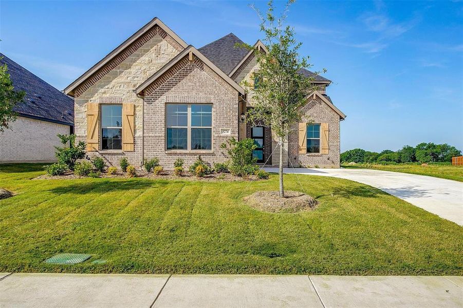 Craftsman house with a front yard