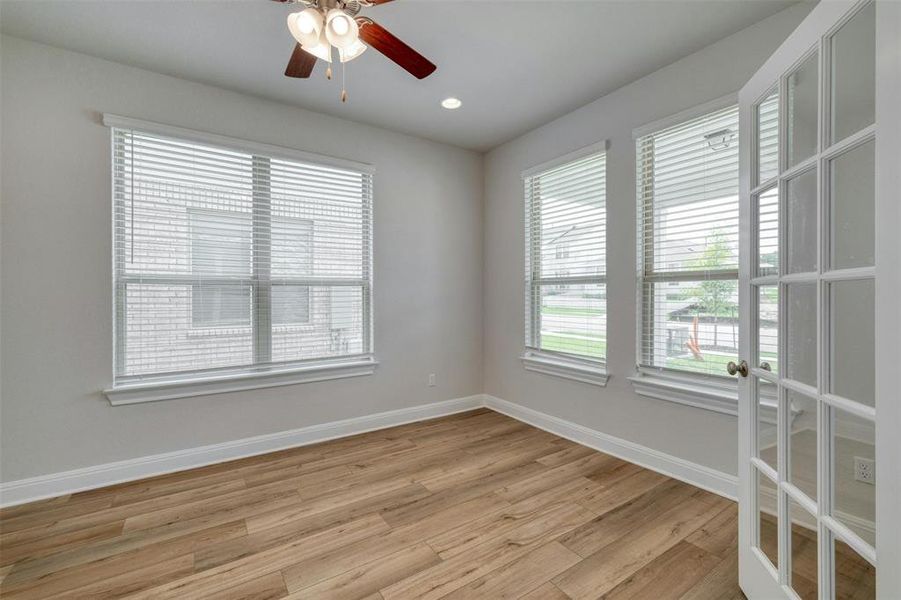 Main level office with French doors