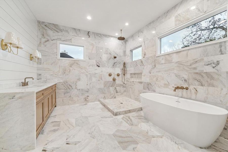 Check out the attention to detail in this luxurious primary bath