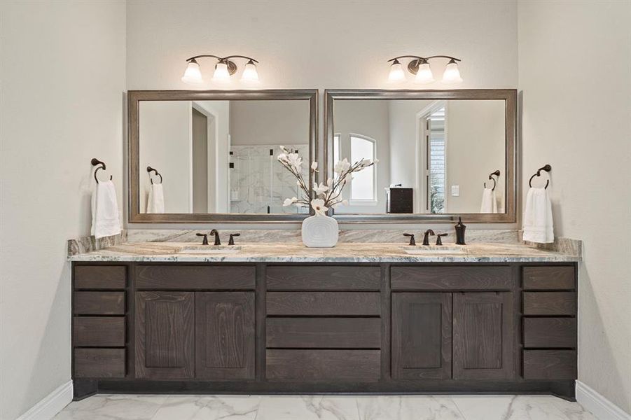 Dual vanities with loads of storage