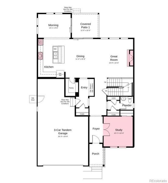 Structural options added include: fireplace, study, additional bath upstairs.