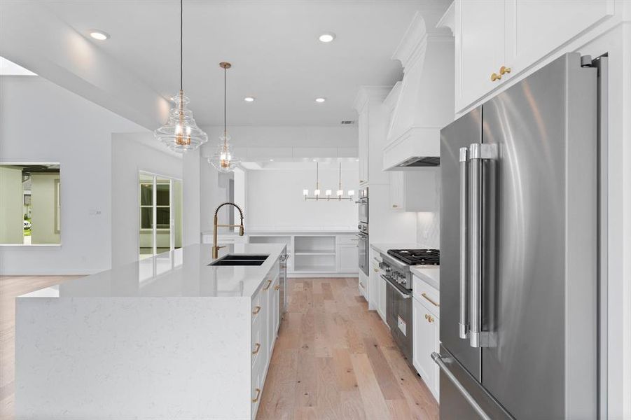 Step into this chef’s dream kitchen, where luxury meets functionality. Outfitted with top-of-the-line Thermador appliances, including a high-performance range and built-in refrigerator, this kitchen is designed to meet the needs of any culinary enthusiast