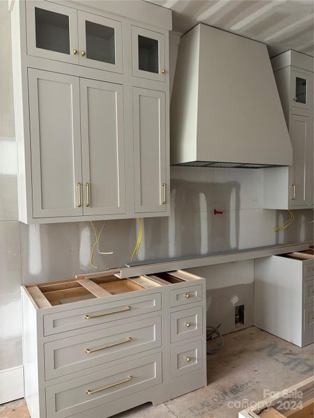 View of Kitchen cabinets from dining room