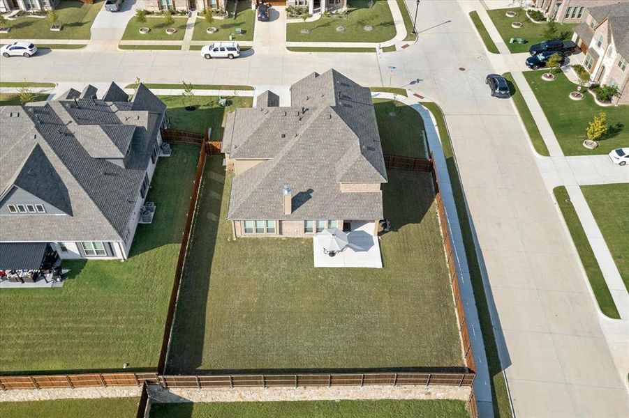 Birds eye view of property