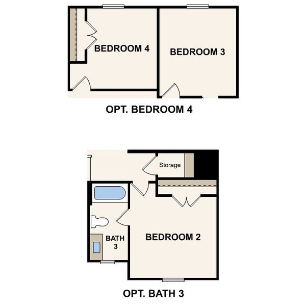 Rainier Floor Plan, Second Floor Options