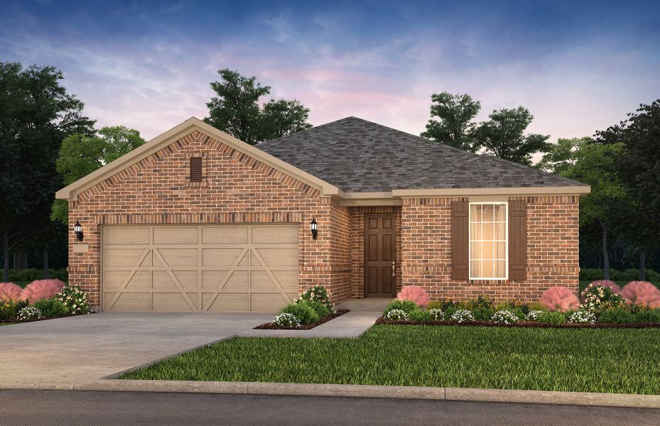 The Prosperity, a one-story home with 2-car garage