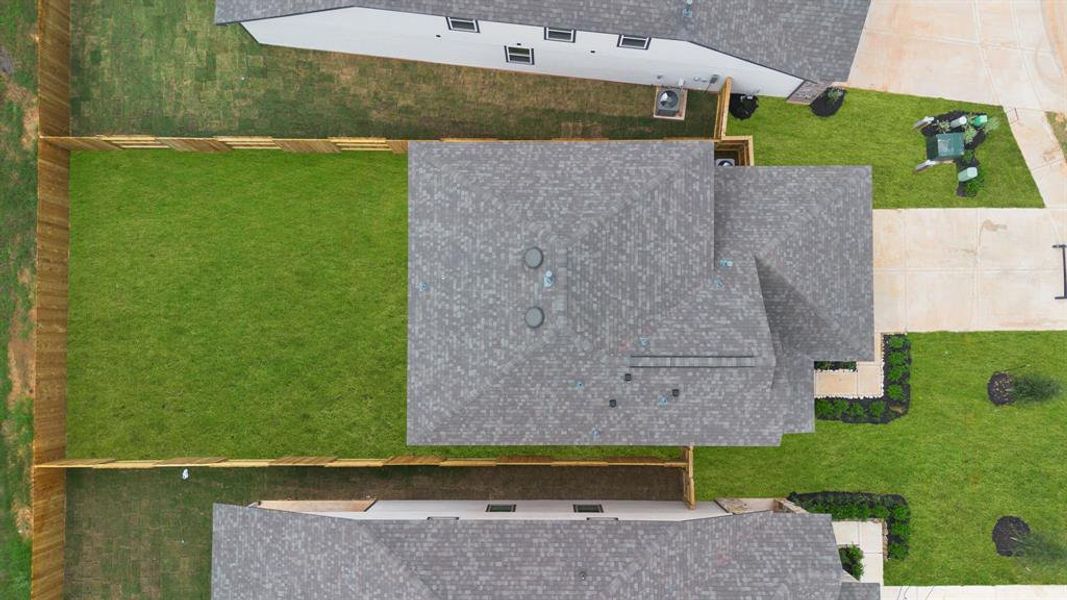 This aerial view of your home shows the amazing view of your lot.