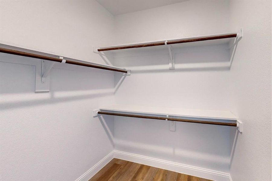 Walk in closet featuring hardwood / wood-style flooring