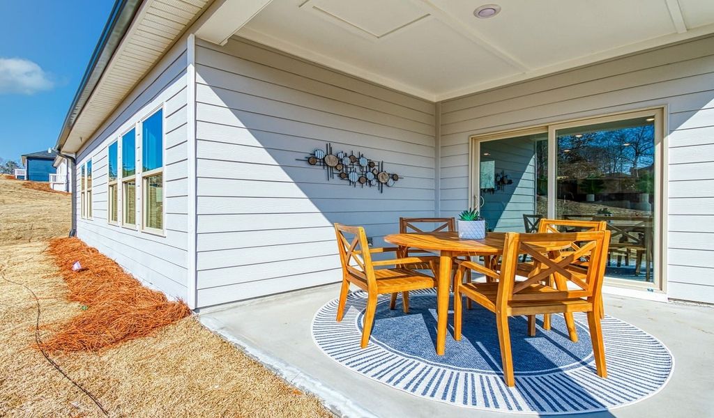 A covered patio means you can enjoy the outdoors, rain or shine.