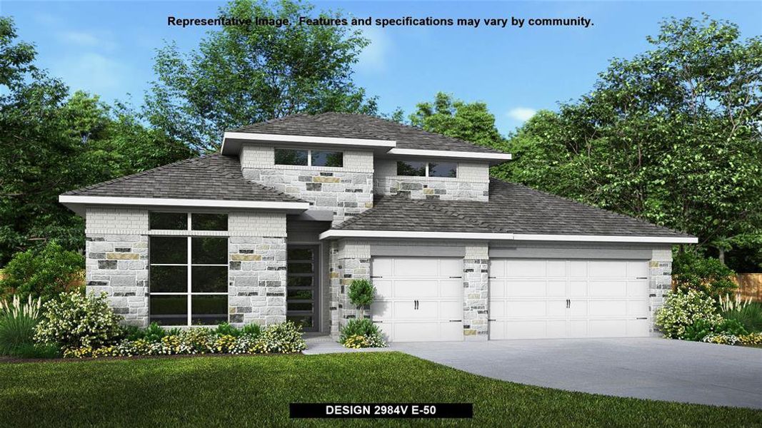 New construction Single-Family house Design 2984V, 10031 Mitra Way, San Antonio, TX 78224 - photo