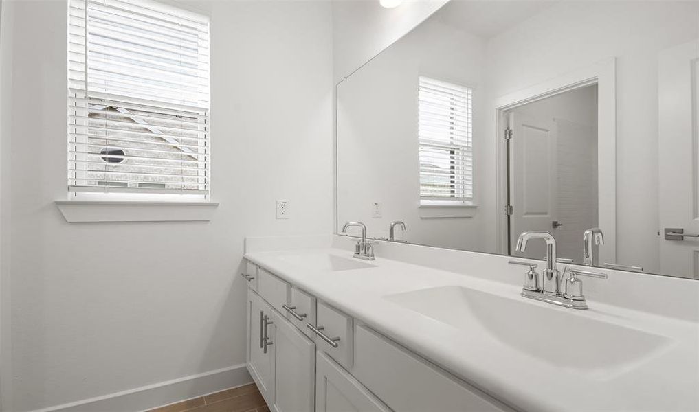 Double sinks in hall bath