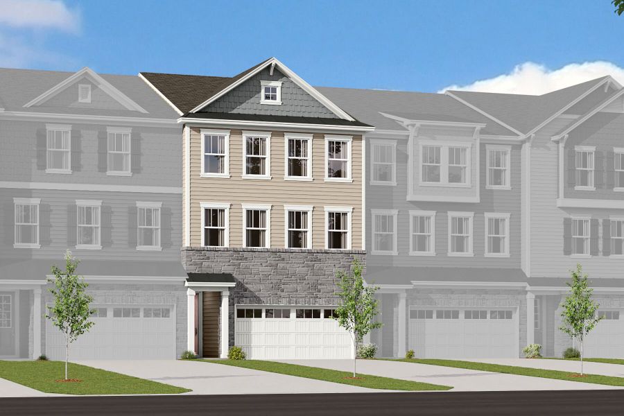 New construction Townhouse house Hawthorne, 408 Matthews-Indian Trail Road, Indian Trail, NC 28079 - photo