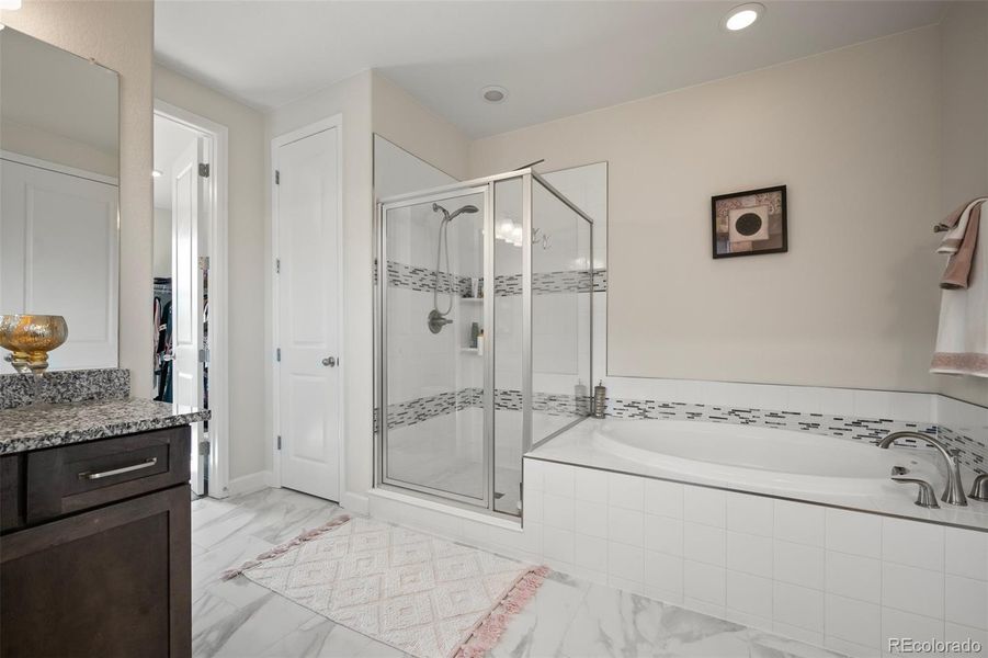 5 piece master bathroom tastefully done