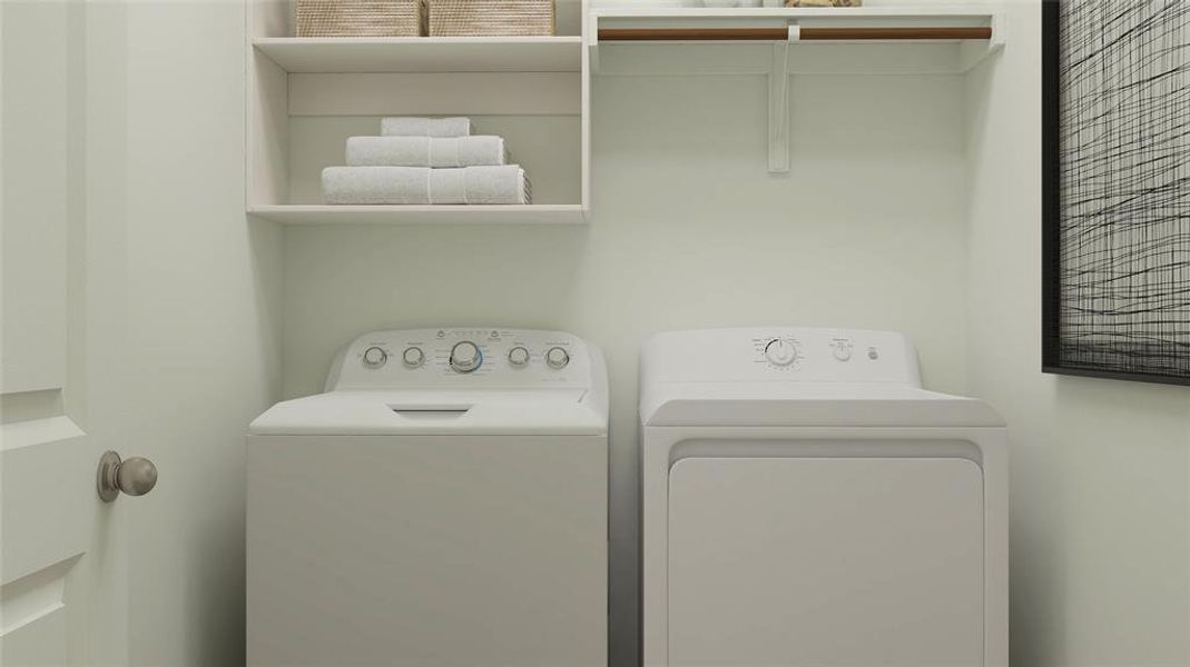 Laundry room with independent washer and dryer